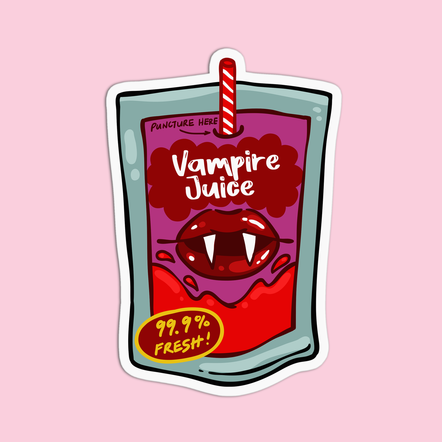 Vampire Juice Sticker | Halloween Textured Vinyl Sticker