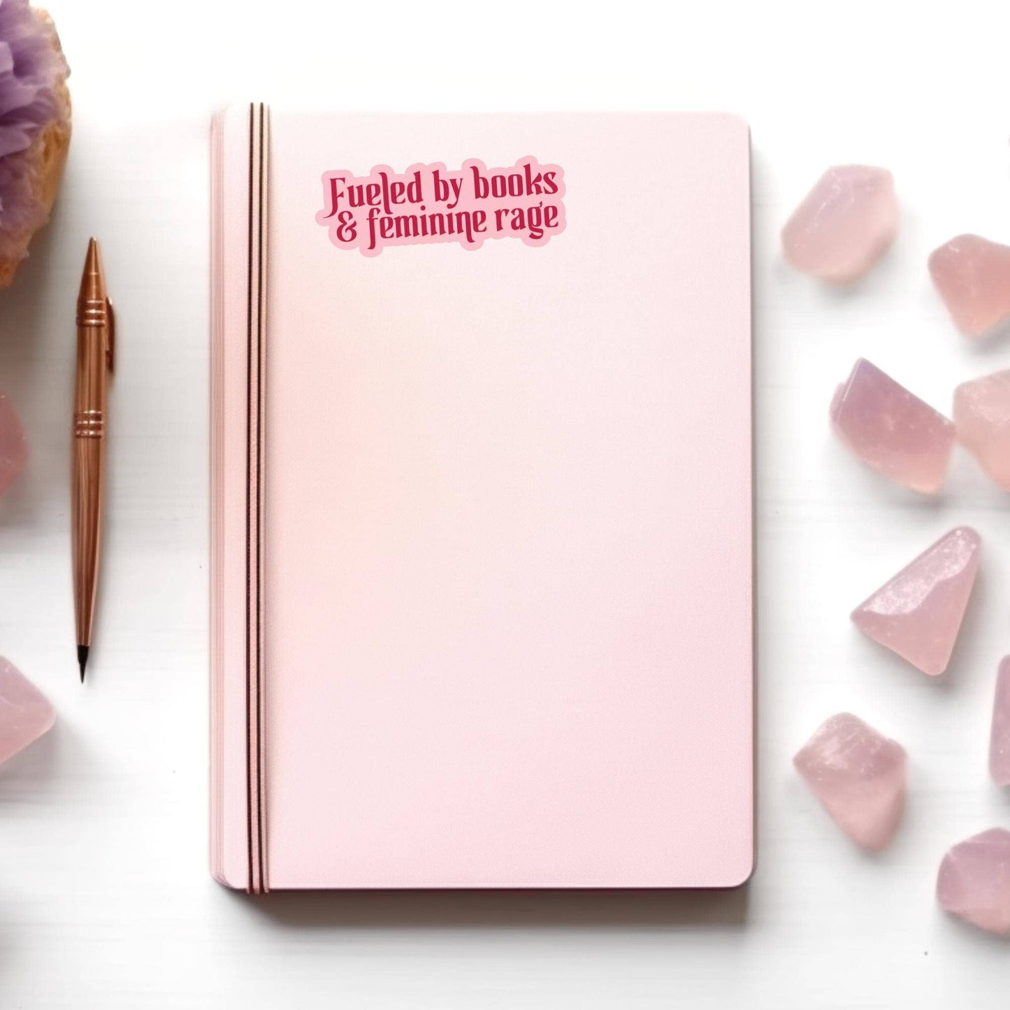 Fueled by Books & Feminine Rage Sticker | Feminist Bookish Vinyl