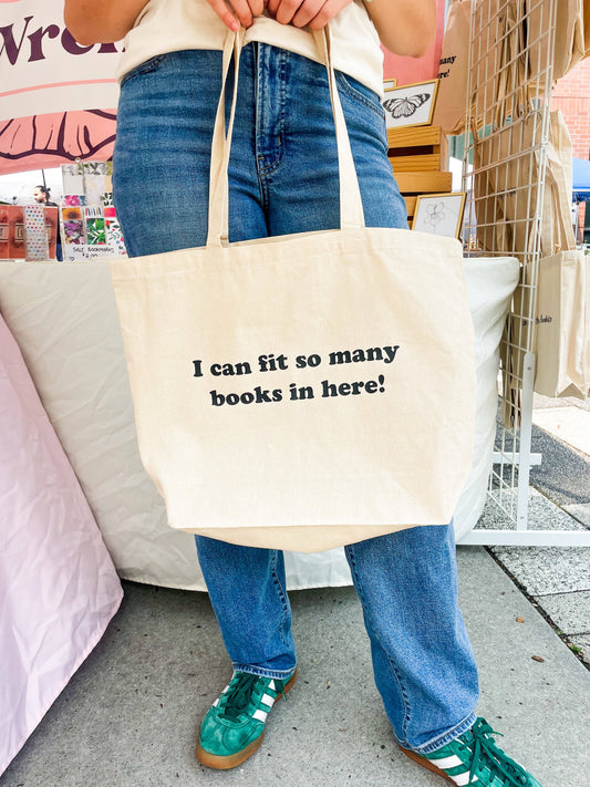 I Can Fit So Many Books Canvas Tote Bag