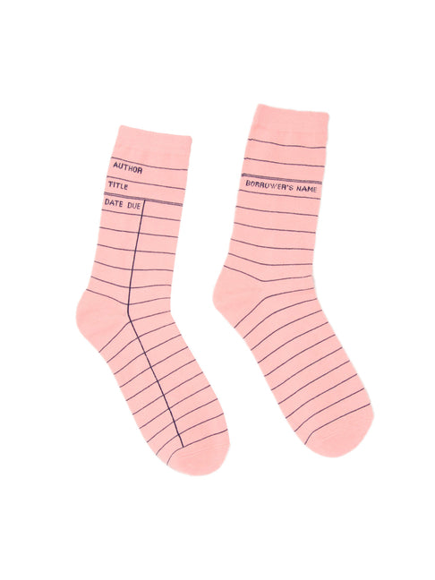 Library Card (Pink) Socks - Small - Ingram