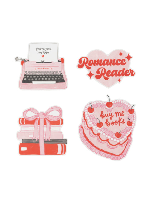 Romance Reader Stickers - Sticker Set of 4 - Ingram