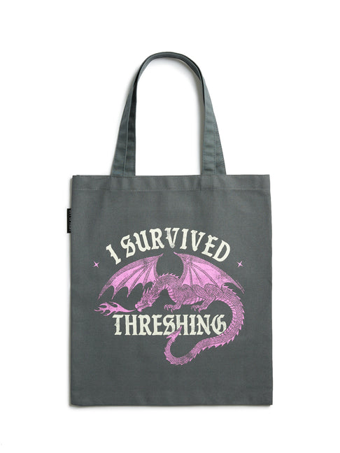 Fourth Wing: I Survived Threshing (Pink Dragon) Tote Bag - Ingram