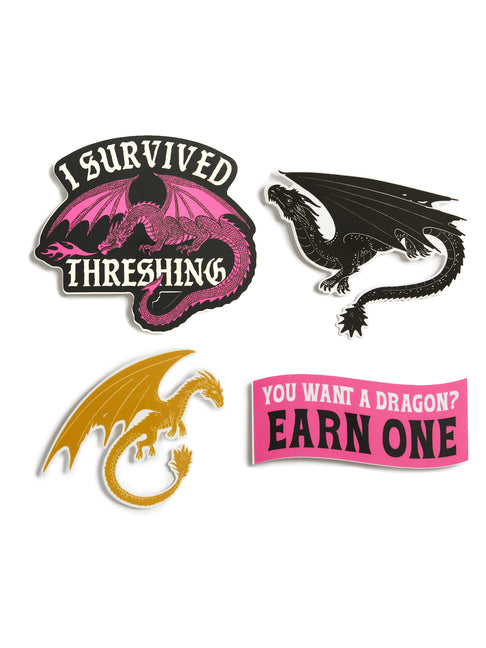 Fourth Wing: I Survived Threshing Stickers - Sticker Set of 4 - Ingram