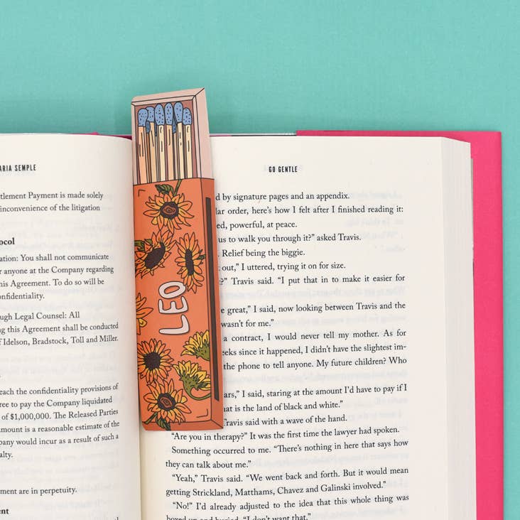 Zodiac Matchbox Bookmarks | Die-Cut Floral Astrology Bookmarks